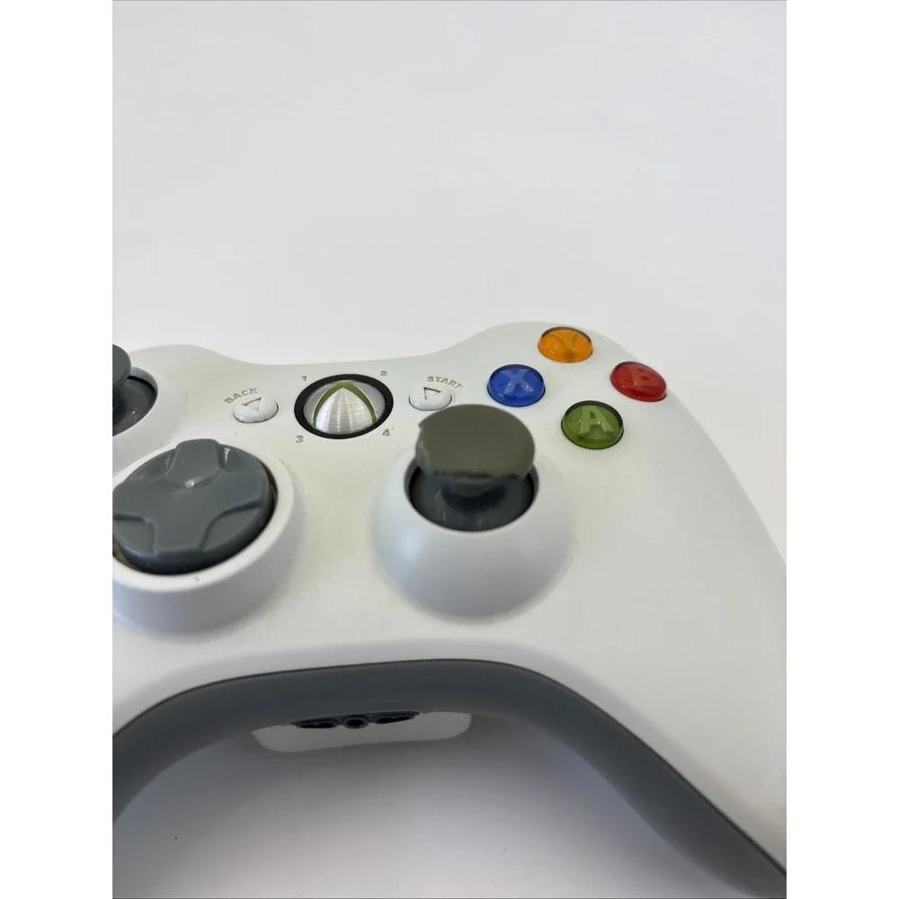Official OEM Microsoft Xbox 360 White Controller Tested No Batteries Cover